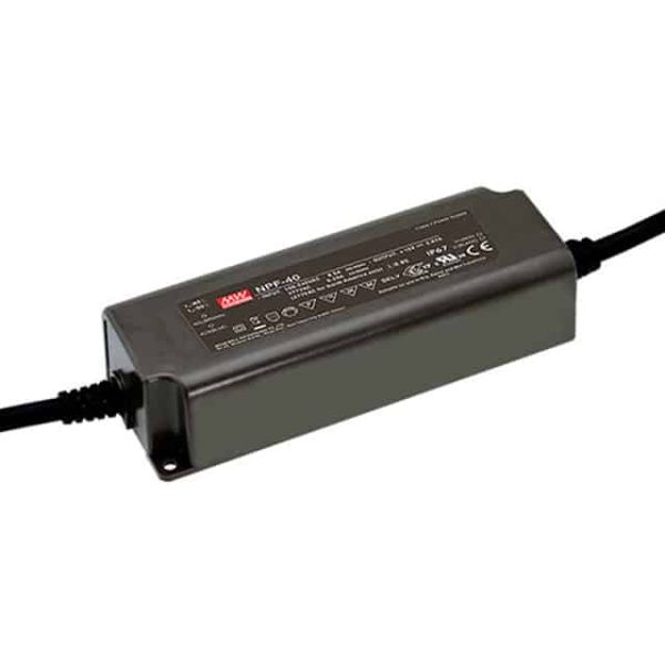 NPF-40-15 - Driver LED 40W 90-305VCA/127-431VCC Saída 9-15V 2,67A - MEAN WELL