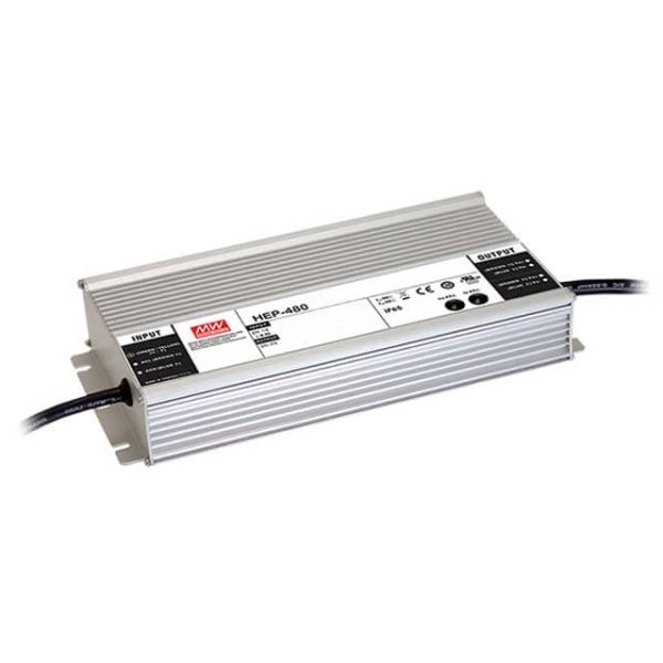 HEP-480-24A - Fonte Chaveada Fechada 480W 90-305VCA/127-431VCC Saída 24V-20A - MEAN WELL