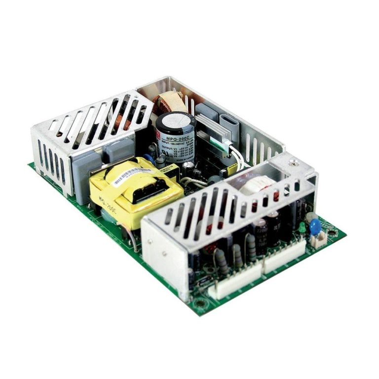MPQ-200B – Fonte Chaveada Médica 200W 85-264VCA/127-370VCC Saída 5VCC-15A/12VCC-7A – MEAN WELL