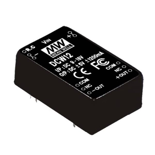 DCW12C-05 - Conversor CC/CC Módulo 12W 36V-72V Saída +/-5V-1.2A - MEAN WELL