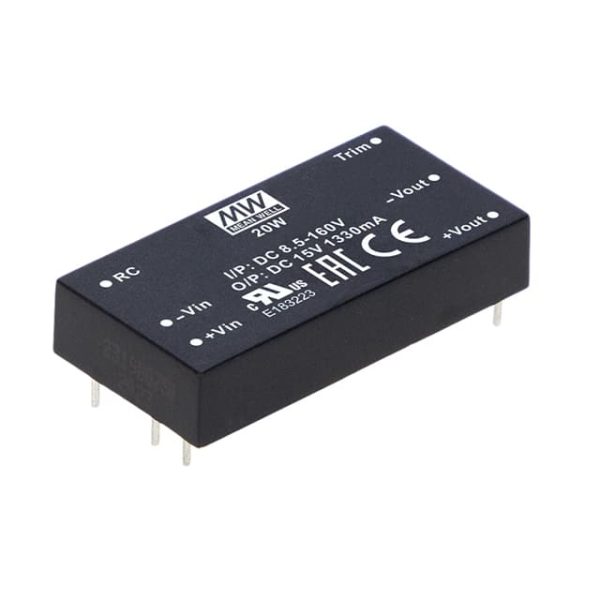 RSDW20UW-05 - Conversor CC/CC Módulo 20W 8,5V-160V Saída 5V-4A - MEAN WELL