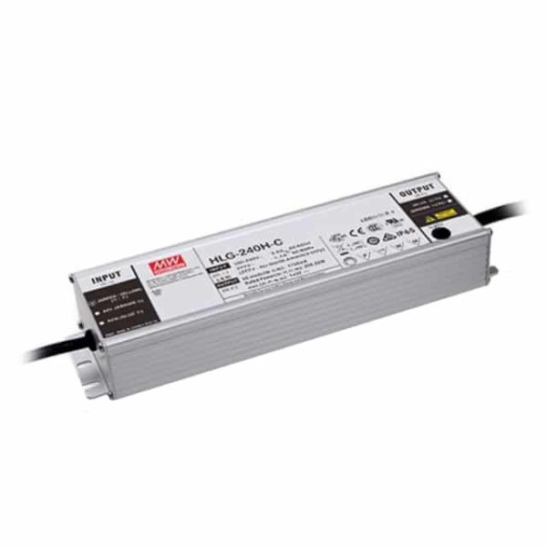 HLG-240H-24C - Driver LED 240W 100-305VCA/142-431VCC Saída 22,4-25,6V 10A - MEAN WELL