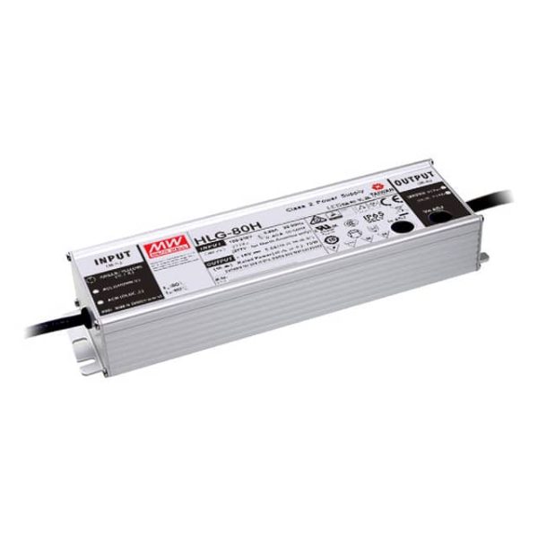 HLG-80H-12A - Driver LED 60W 100-305VCA/142-431VCC Saída 10,8-13,5V 5A - MEAN WELL