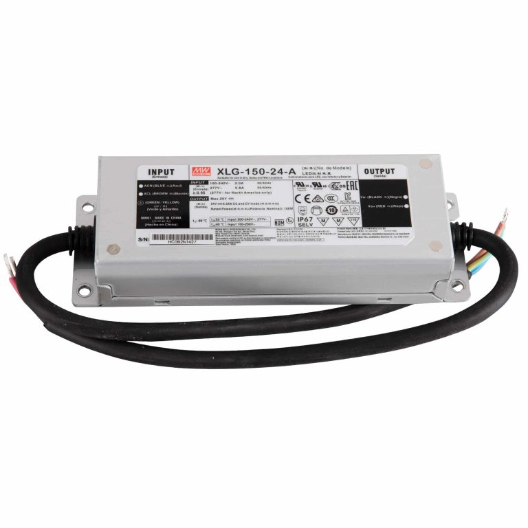 XLG-150-24-A – Fonte Chaveada p/ LED 150W 100-305VCA/142-431VCC Saída 24VCC/6.25A – MEAN WELL