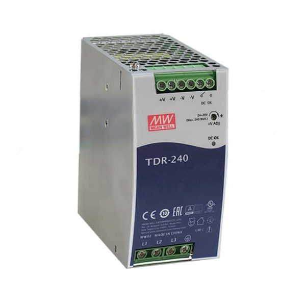 TDR-240-48 - Fonte Chaveada DIN 240W 340-550VCA/480-780VCC Saída 48V-5A - MEAN WELL
