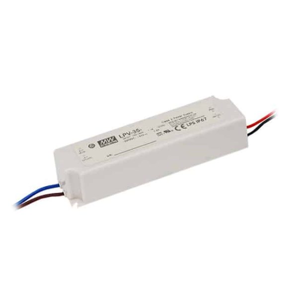LPV-35-5 - Driver LED 30W 90-264VCA/127-370VCC Saída 5V 5A - MEAN WELL