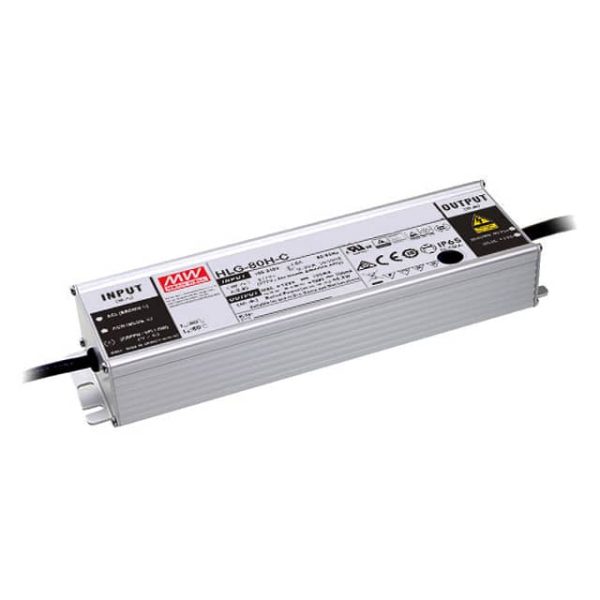 HLG-80H-C350A - Driver LED 90W 100-305VCA/142-431VCC Saída 128-257V 0.35A - MEAN WELL