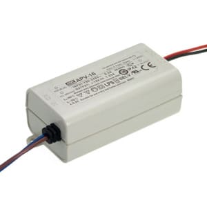 APV-16-15 - Driver LED 15W 90-264VCA/127-370VCC Saída 15V 1A - MEAN WELL