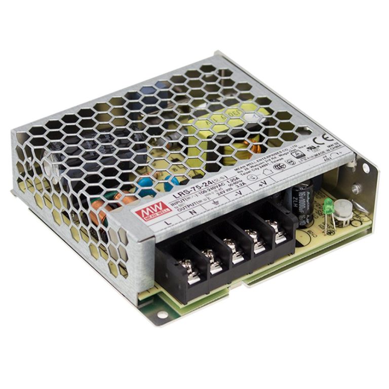 LRS-75-48 – Fonte Chaveada 75W 85-264VCA/120-373VCC Saída 48VCC/1.6A – MEAN WELL