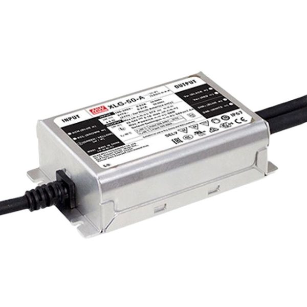 XLG-50-A - Driver LED 50W 100-305VCA/142-431VCC Saída 22-54V 1A - MEAN WELL