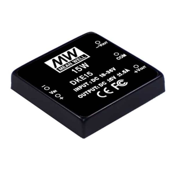 DKE15B-12 - Conversor CC/CC Módulo 15W 18V-36V Saída +/-12V-0.625A - MEAN WELL