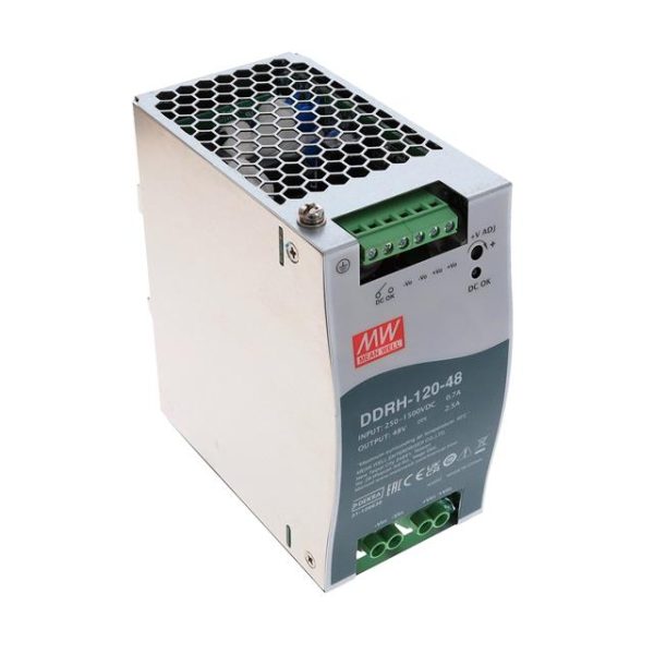 DDRH-120-48 - Fonte Chaveada DIN 120W 250-1500VCC Saída 48V-2,5A - MEAN WELL
