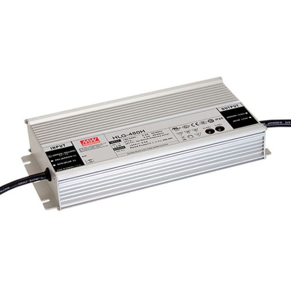 HLG-480H-48A - Driver LED 480W 100-305VCA/142-431VCC Saída 40,8-50,4V 10A - MEAN WELL