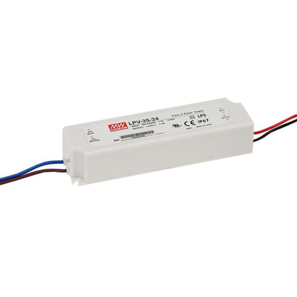 LPV-35-12 - Fonte Chaveada p/ LED 36W 90-264VCA/127-370VCC Saída 12VCC/1A - MEAN WELL
