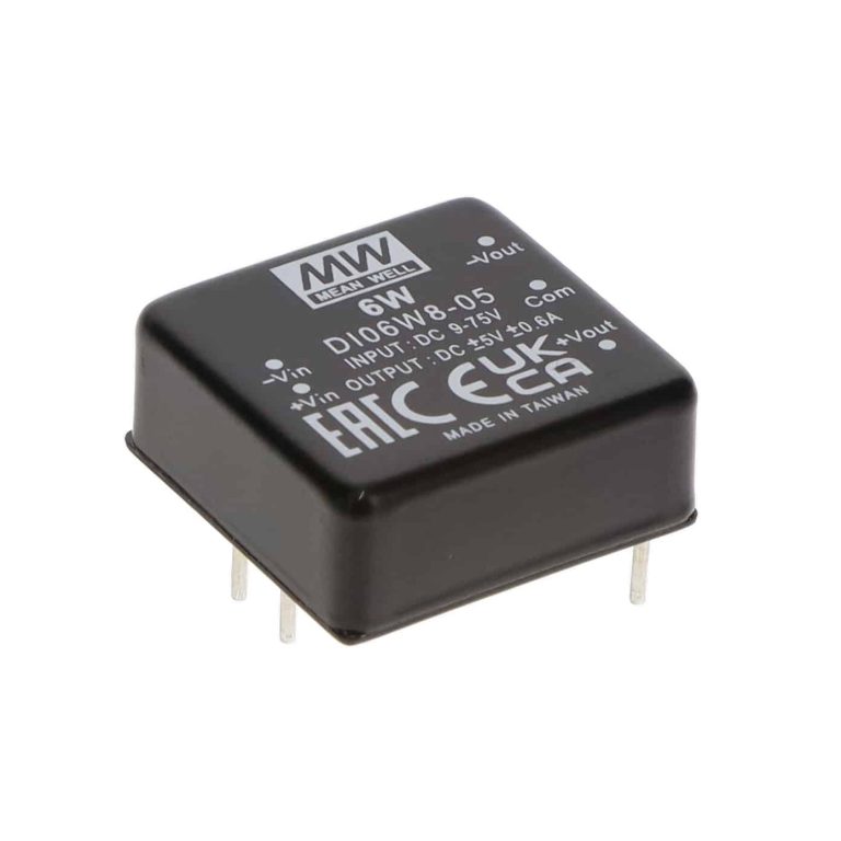 DI06W8-05 – Conversor CC/CC Módulo 6W 9V-75V Saída +/-5V-0.6A – MEAN WELL