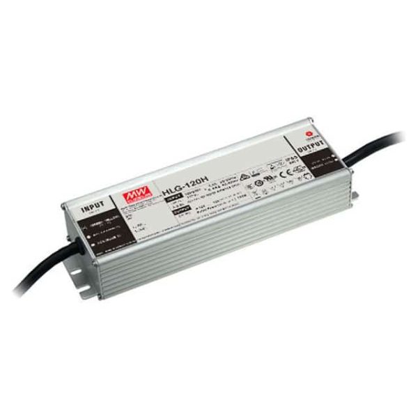 HLG-120H-12AB - Driver LED 120W 100-305VCA/142-431VCC Saída 12V 10A - MEAN WELL