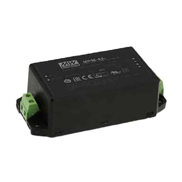 MPM-45-24ST - Fonte Chaveada Fechada 45W/50W (ventilado) 80-264VCA/113-370VCC Saída 24V-1.88A - MEAN WELL
