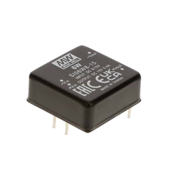 SI06W8-15 - Conversor CC/CC Módulo 6W 9V-75V Saída 15V-0.4A - MEAN WELL