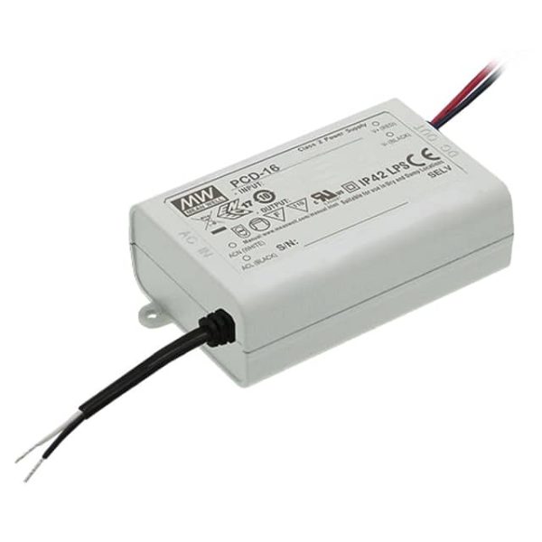 PCD-16-1400A - Driver LED 17W 90-135VCA Saída 8-12V 1,4A - MEAN WELL