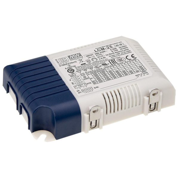 LCM-25 - Fonte Chaveada p/ LED 25W 180-277VCA/254-392VCC Saída 6-54VCC/0.35-1.05A - MEAN WELL