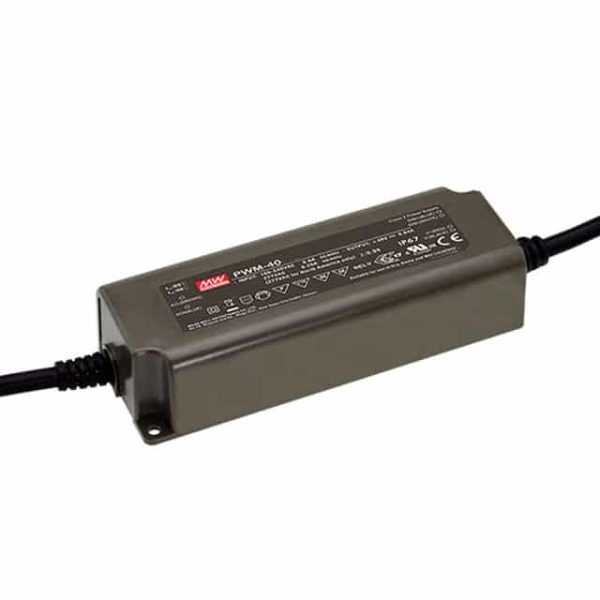 PWM-40-24 - Driver LED 40W 90-305-VCA/127-431 VCC Saída 24V 1,67A - MEAN WELL