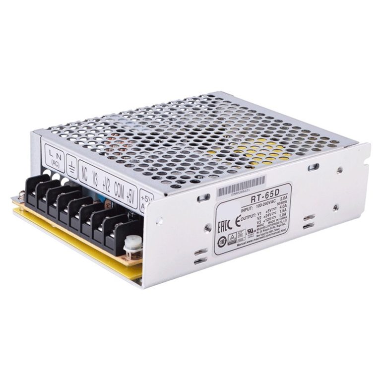 RT-65C – Fonte Chaveada 65W 88-264VCA/125-373VCC Saídas 5VCC-5A / 15VCC-2.2A – MEAN WELL