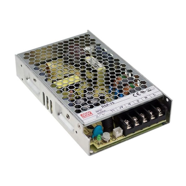 RSP-75-12 - Fonte Chaveada Fechada 76W 85-264VCA/120-370VCC Saída 12V-6.3A - MEAN WELL