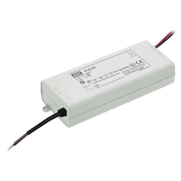 PLD-60-500B - Driver LED 54W 180-295VCA Saída 70-108V 0.5A - MEAN WELL