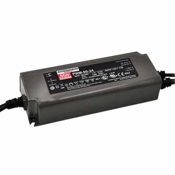 PWM-90-24DA - Driver LED 90W 90-305-VCA/127-431 VCC Saída 24V 3,75A - MEAN WELL
