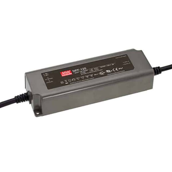 NPF-120-30 - Driver LED 120W 90-305VCA/127-431VCC Saída 18-30V 4A - MEAN WELL