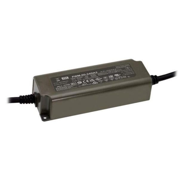 PWM-60-24DA2 - Driver LED 60W 90-305-VCA/127-431 VCC Saída 24V 2,5A - MEAN WELL