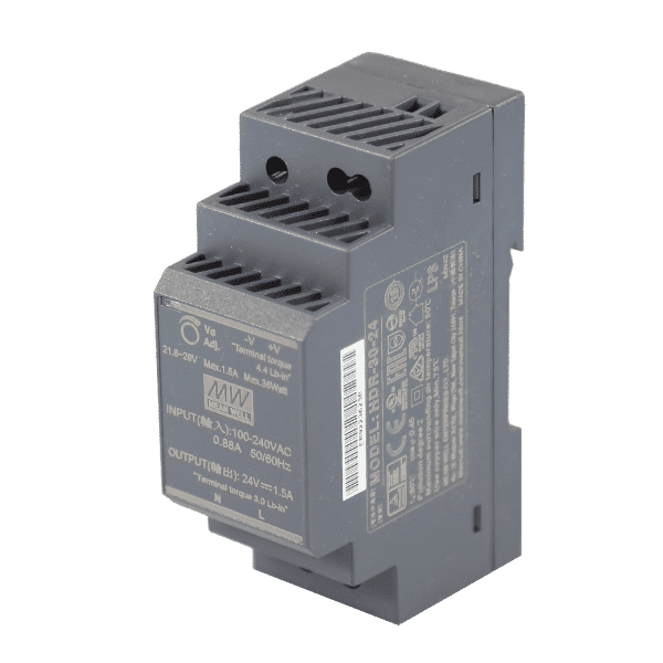 HDR-30-24 - Fonte Chaveada DIN 30W 85-264VCA/120-370VCC Saída 24VCC-1.5A - MEAN WELL