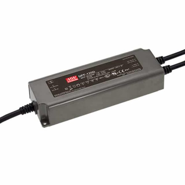 NPF-120D-54 - Driver LED 124W 90-305VCA/127-431VCC Saída 32,4-54V 2,3A - MEAN WELL