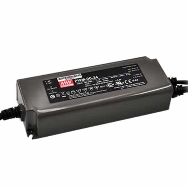 PWM-90-12DA - Driver LED 90W 90-305-VCA/127-431 VCC Saída 12V 1,88A - MEAN WELL