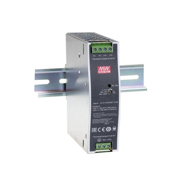 DDR-120B-12 - Fonte Chaveada DIN 120W 16.8-33,6VCC Saída 12V-10A - MEAN WELL