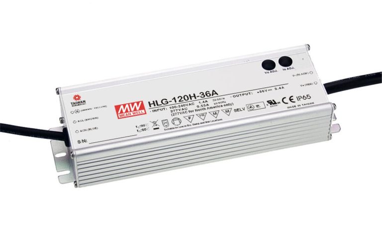 HLG-120H-48A – Fonte Chaveada p/ LED 120W 90-305VCA/127-431VCC Saída 48VCC/2.5A – MEAN WELL