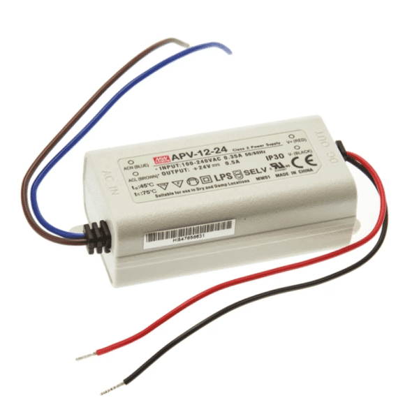 APV-12-24 - Fonte Chaveada p/ LED 12W 90-264VCA/127-370VCC Saída 24VCC-0.5A - MEAN WELL