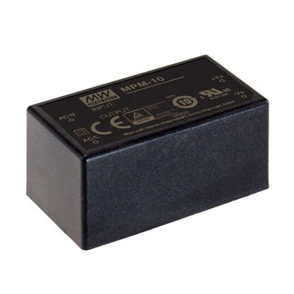 MPM-10-12 - Fonte Chaveada Fechada 10W 80-264VCA Saída 12V-0.85A - MEAN WELL