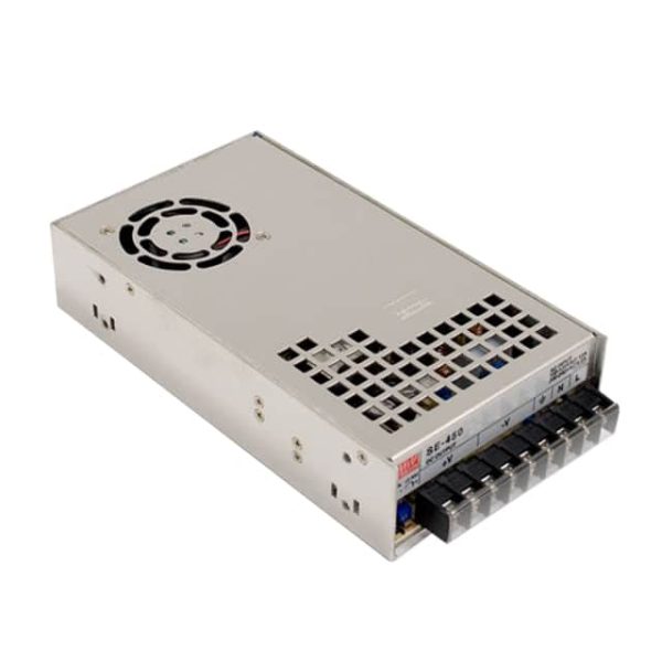 SE-450-5 - Fonte Chaveada Fechada 375W 90-132VCA/180-264VCA/254-370VCC Saída 5V-75A - MEAN WELL