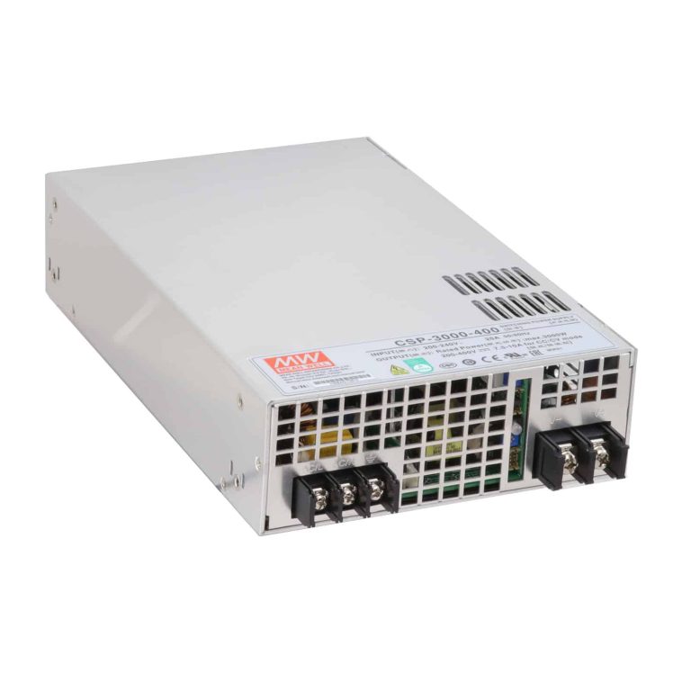 CSP-3000-400 – Fonte Chaveada Fechada 3000W 180-264VCA/254-370VCC Saída 400V-7.5A – MEAN WELL