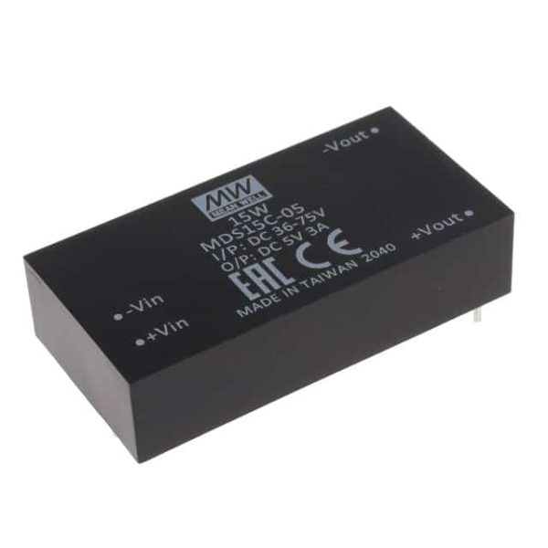 MDS15C-05 - Conversor CC/CC Módulo 15W 36V-75V Saída 5V-3A - MEAN WELL
