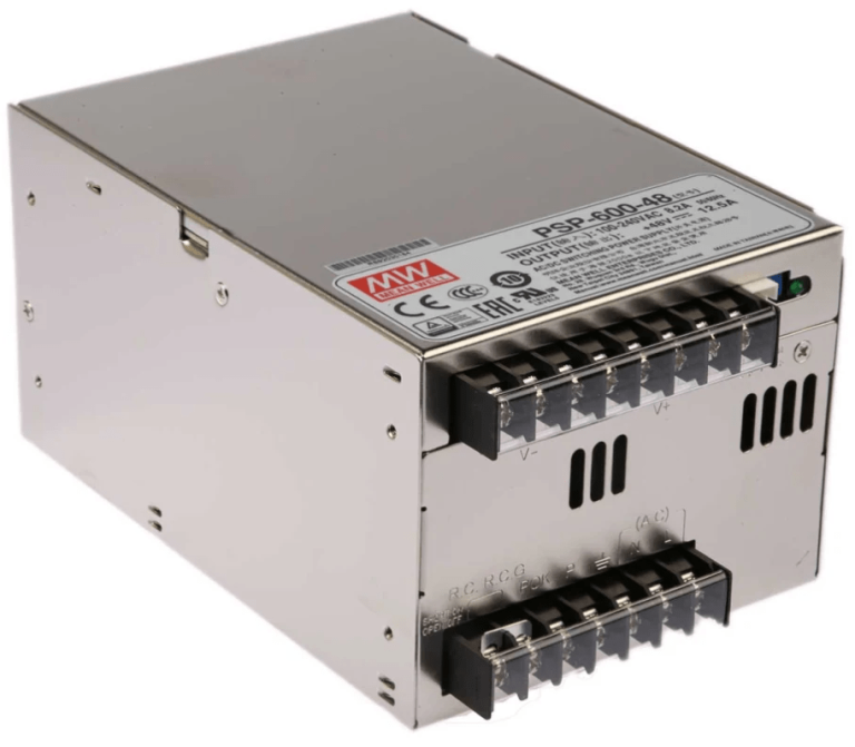 PSP-600-48 – Fonte Chaveada 600W 88-264VCA/124-370VCC Saída 48VCC/12.5A – MEAN WELL