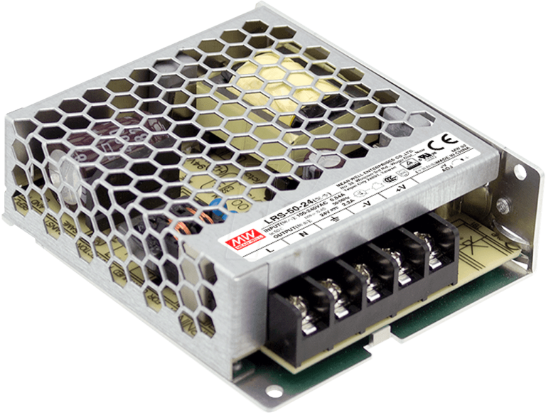 LRS-50-24 – Fonte Chaveada 50W 85-264VCA/120-373VCC Saída 24VCC/2.2A – MEAN WELL