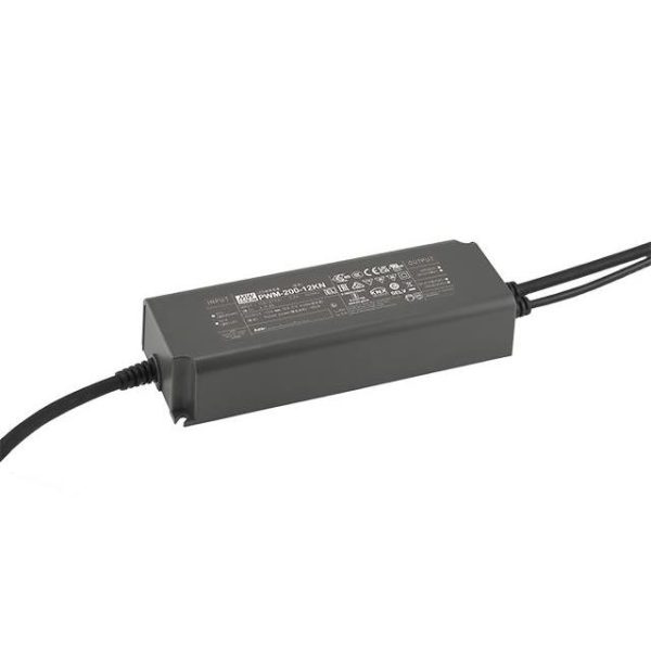 PWM-200-36KN - Driver LED 200W 100-305-VCA/142-431 VCC Saída 36V 5,55A - MEAN WELL