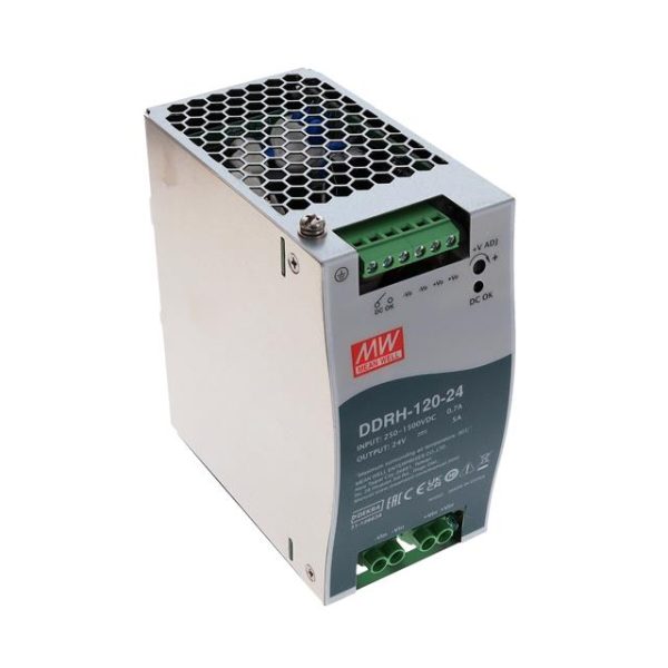 DDRH-120-24 - Fonte Chaveada DIN 120W 250-1500VCC Saída 24V-5A - MEAN WELL