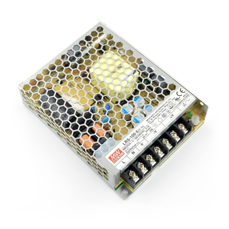 LRS-100-5 – Fonte Chaveada 90W 85-264VCA/120-373VCC Saída 5VCC/18A – MEAN WELL