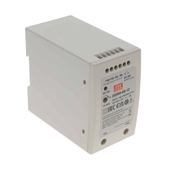 DDRH-60-12 - Conversor CC/CC Fechado 60W 150V-1500V Saída 12V-5A - MEAN WELL