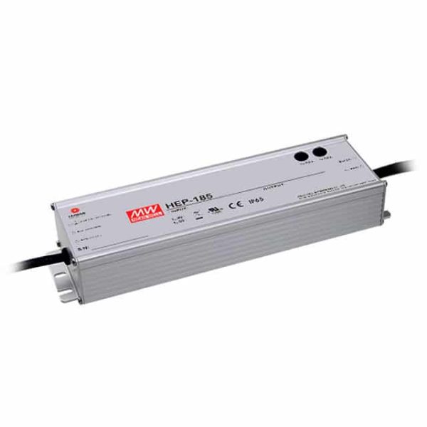 HEP-185-36A - Fonte Chaveada Fechada 187W 90-305VCA/127-431VCC Saída 36V-5.2A - MEAN WELL