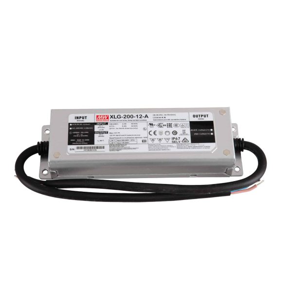 XLG-200-12-A - Fonte Chaveada p/ LED 200W 100-305VCA/142-431VCC Saída 12VCC/16A - MEAN WELL