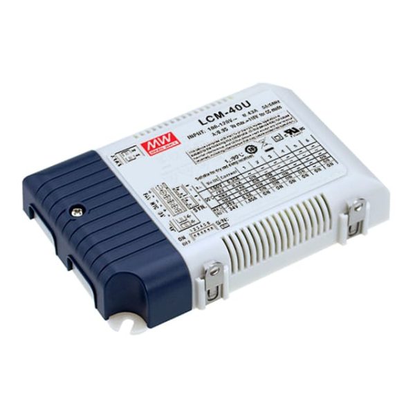 LCM-40U - Driver LED 35W 180-295VCA/254-392VCC Saída 2-100V 1,05A - MEAN WELL